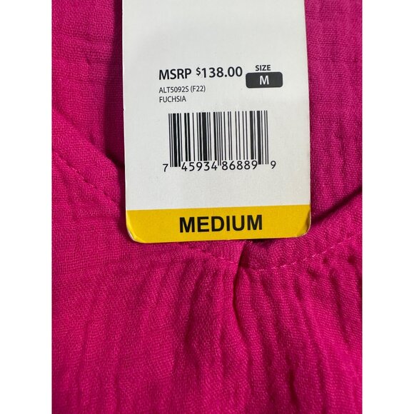 Three Dots Fuchsia Double Gauze Top NWT M - Picture 5 of 8